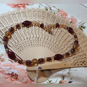 Elegant Red and Gold Beaded Necklace